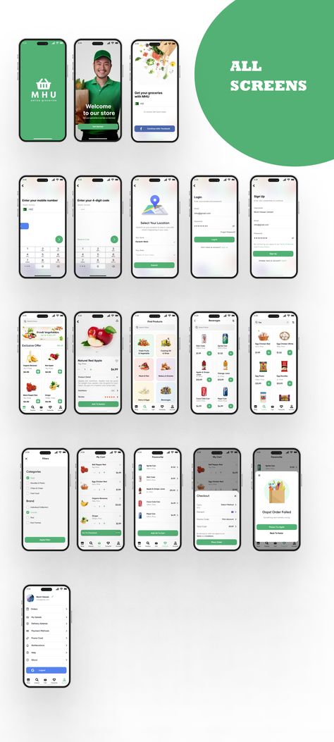 Grocery App Ui Design, Ux Design Case Study, Online Shopping Apps, Grocery Shopping App, App Ui Ux Design, Design Case Study, Uiux Design, Groceries App, Mobile App Design Inspiration