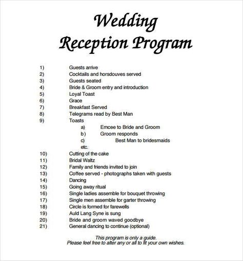 67+ Wedding Program Template - Free Word, PDF, PSD Documents Download! | Free & Premium Templates Wedding Reception Program Template, Reception Order Of Events, Wedding Program Examples, Wedding Program Template Free, Diy Wedding Program, Reception Program, Templates For Wedding, Wedding Reception Program, Free Printable Menu