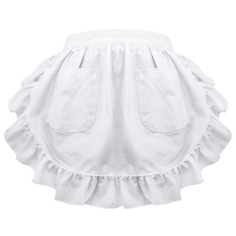 Fashion Apron, Ruffle Apron, Lace Apron, Diy Apron, Work Aprons, White Apron, Waist Apron, Short Apron, Cute Aprons