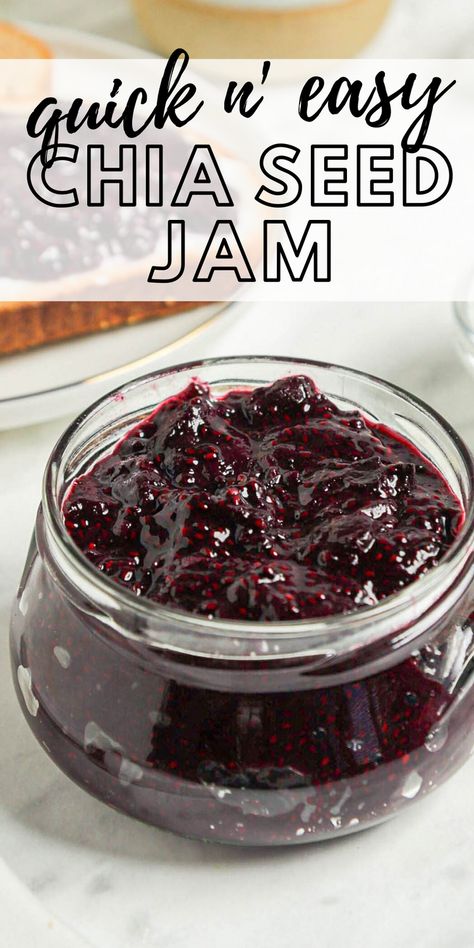 Blueberry Chia Jam, Chia Seed Jam Recipe, Chia Jam Recipe, Running On Real Food, Blueberry Jam Recipe, Chia Seed Jam, Chia Recipe, Jam Jam, Chia Seed Recipes