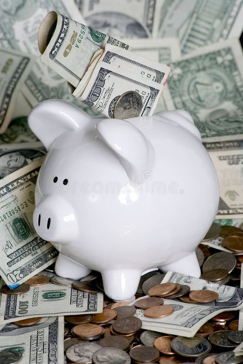 Piggy bank with money. White piggy bank surrounded by money #Sponsored , #PAID, #affiliate, #bank, #surrounded, #piggy, #Piggy Bank With Money, American Money, Piggy Bank, Money, White