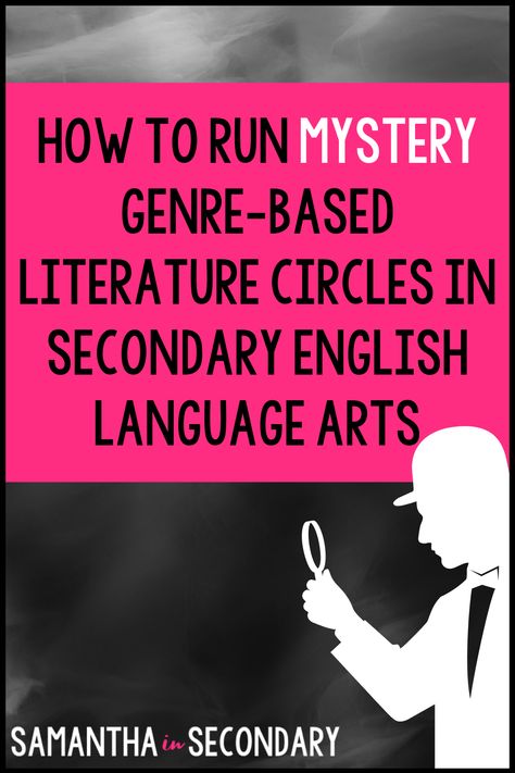 Learn how to run mystery literature circles in your middle school or high school English Language Arts classes! Middle School Short Stories, Just Right Books, Genre Study, Arts Classroom, Lesson Plan Book, Writing Lesson Plans, Mystery Genre, Secondary English, Reading Unit