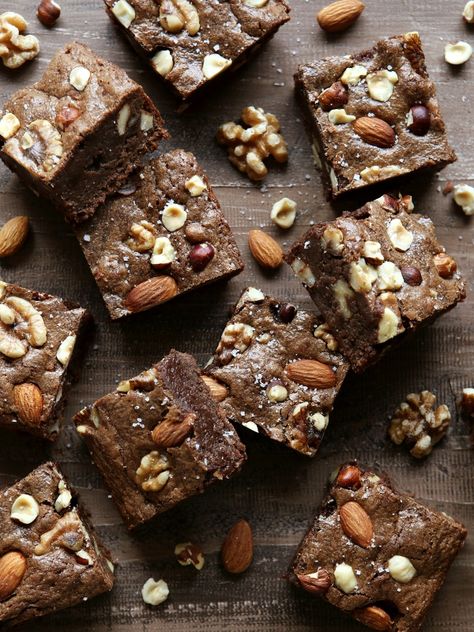 You’ll go nuts for these outrageous fudge brownies loaded with walnuts, almonds, and hazelnuts. This recipe was developed in partnership with Diamond of California. Like most kids, I used to be firmly anti-nut when it came to brownies and most desserts. Then I got older and wised up. Nuts are where it’s at! And now … Cherry Chip Cake, Healthy Brownies, Blondie Brownies, Best Brownies, Fudgy Brownies, Fudge Brownies, Brownie Bar, Fudge Recipes, Chocolate Brownies