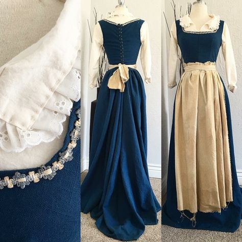 Belle Medieval Dress Peasant, Fantasy Gowns, Medieval Dress, Fantasy Dress, Peasant Dress, Cosplay Dress, Historical Dresses, Fantasy Clothing, Fantasy Fashion