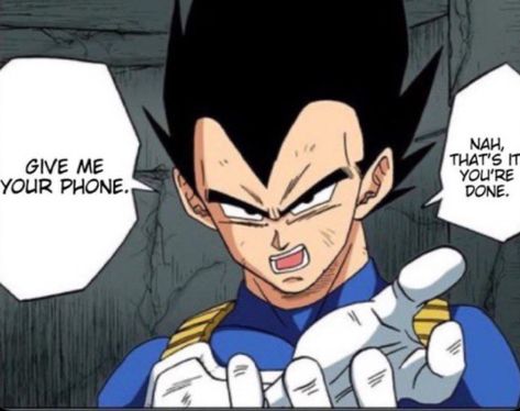 Facepalm Meme, Give Me Your Phone, Goku Funny, Dbz Oc, Dbz Funny, Dbz Memes, Nuh Uh, Reaction Images, Dragon Ball Image