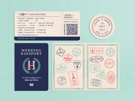 Passport Design Ideas, Passport Illustration, Passport Graphic Design, Passport Aesthetic, Travel Graphic Design, Boarding Pass Design, Save The Date Boarding Pass Design, Boarding Pass Invitation Wedding, Passport Design