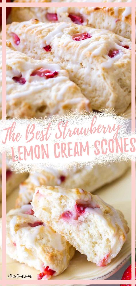 Strawberry Lemon Scones, Classic Scones Recipe, Strawberry Scones, Breakfast Muffin, Scones Recipe Easy, Lemon Scones, Homemade Scones, Family Desserts, Scones Easy