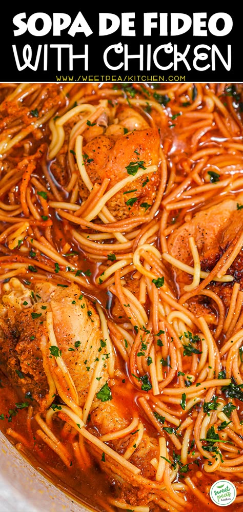 Chicken Fideo Recipe Mexican, Chicken Fideo Recipe, Chicken Drumstick Recipes Oven, Drumstick Recipes Oven, Fideo Recipe, Noodles Vegetables, Bone In Chicken Recipes, Easy Beef Stew Recipe, Easy Mexican Casserole