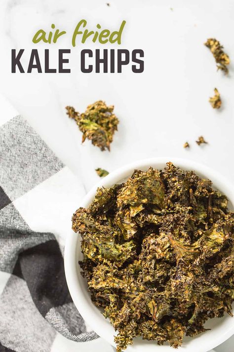 Air Fried Kale, Air Fryer Kale, Fried Kale, Crispy Kale, Keto Snack Recipes, Kale Chip Recipes, Easy Simple Recipes, Lowcarb Recipes, How To Cook Kale