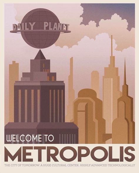 Metropolis Superman City, Metropolis Aesthetic Dc, Book Movie Poster, Metropolis Superman, Dc Comics Characters Heroes, Metropolis Poster, Fictional Cities, Dc Comics Logo, Dc Comics Funny