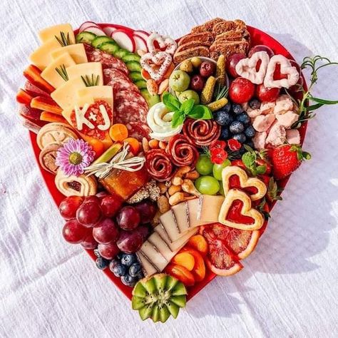 Valentine’s Day Charcuterie Board, Valentines Cheese Board, Valentine Charcuterie Board, Heart Charcuterie Board, Valentines Charcuterie Board, Valentine Charcuterie, Charcuterie Food, Valentines Party Food, Valentines Brunch