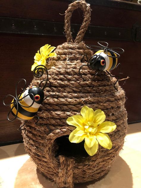 Rustic Twine Pumpkin- DIY · Just That Perfect Piece Bee Crafts For Adults, Bee Crafts For Adults Diy, Beehive Diy, Diy Bee Hive, Bee Hive Decor, Hive Decor, Bee Hives Diy, Bee Hive Craft, Diy Bee