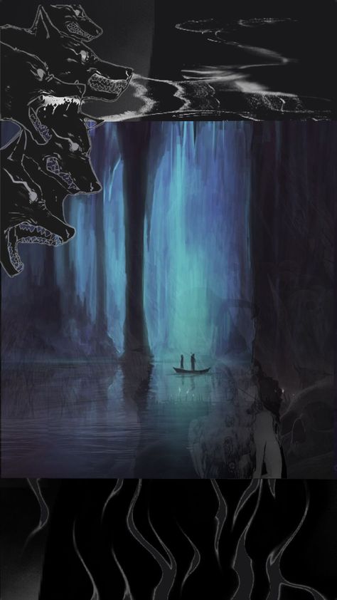 Netherworld Aesthetic, Hades Phone Wallpaper, Greek Underworld Art, Hades Aesthetic Blue, Hades Lockscreen, Hades Background, Hades And Persephone Aesthetic Wallpaper, Hades Wallpaper Aesthetic, Greek Underworld Aesthetic