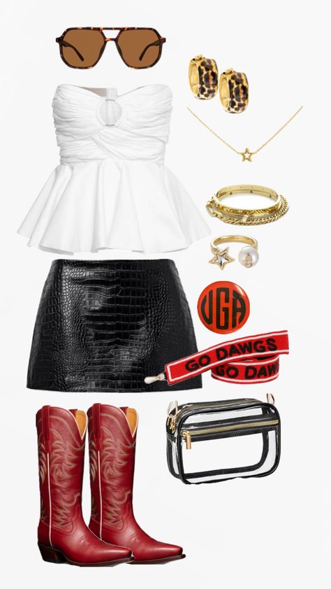 Uga Gameday Outfit, Uga Gameday, Gameday Outfit, Georgia, Football, Boots, Outfit Inspo, American Football