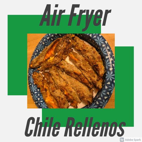 Quick and super easy way to make Chile Rellenos in the air fryer Chiles Rellenos Recipe Air Fryer, Air Fryer Chile Rellenos, Air Fryer Chili Relleno Recipe, Strawberry Banana Dessert Recipes, Strawberry Banana Desserts, Dip For Chicken, Stuffed Chili Relleno Recipe, Wet Batter, Chile Relleno Recipe