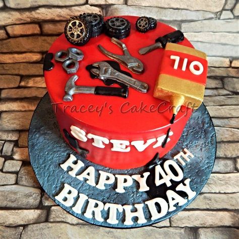 Mechanic Cakes For Men, Mechanic Birthday Party, Mechanic Birthday Party Ideas, Mechanics Birthday Cake, Mechanic Birthday, Mechanic Cake, Birthday Party Ideas For Men, Mechanics Birthday, Birthday Cake For Father