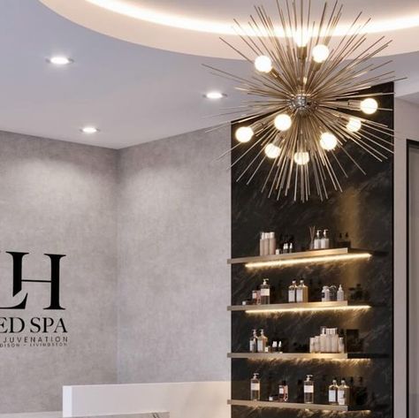 Michele Pelafas on Instagram: "New med spa design for @lhspaandrejuvenation to reflect their luxury aesthetic and signature colors of black, white and gold while maintaining a modern relaxing environment.   #MichelePelafas #MichelePelafasDesign #MichelePelafasFurniture #InteriorDesign #InteriorDesigner, #Interiors #MedicalSpa #Medspa #MedicalSpaDesign #MedicalSpaDesigner #Medispa #MedSpaDesign #MedspaInterior #MedicalSpaInteriors #AmSpa #Spa #SpaDesign #SpaInteriors #MedicalAesthetics #Aesthetics #fyp #wellness #wellnessspa" Black And Gold Salon Interior Design, Black And White Spa Room, Dark Spa Aesthetic, Med Spa Aesthetic Decor, Salon Interior Design Black, Luxury Spa Design Interiors, Medspa Interior Design, Wellness Spa Interior Design, Med Spa Design