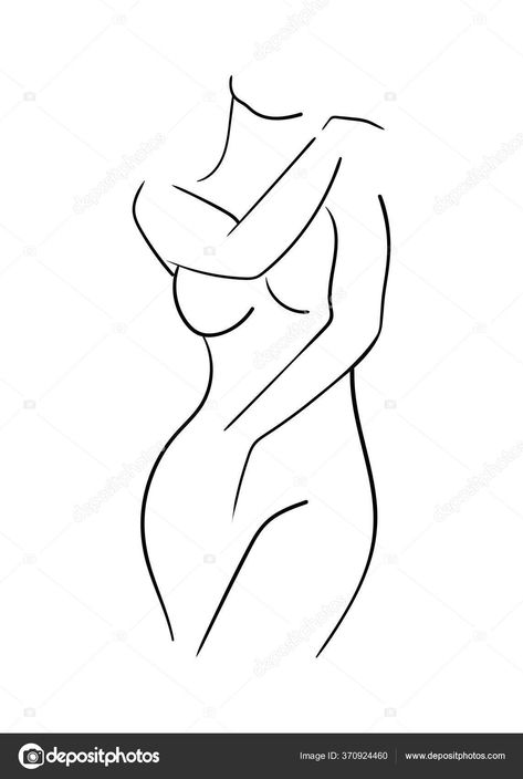 Sketch Of Woman, Woman Body Line Art, Sketch Woman, Body Line Art, Art Vector Illustration, Halloween Stencils, Woman Sketch, Line Art Vector, Simple Line Drawings