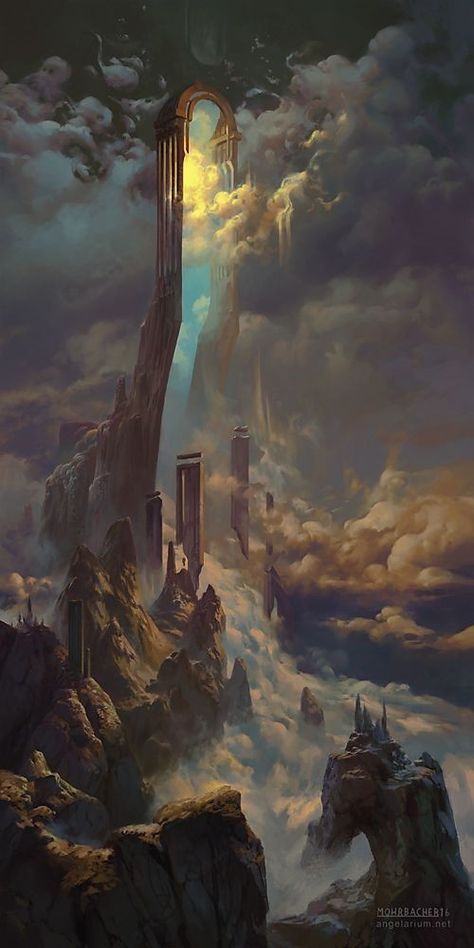 Cer Nocturn, Fantasy Setting, Fantasy Places, Inspirational Artwork, Fantasy Art Landscapes, Fantasy Concept Art, Arte Fantasy, 판타지 아트, Environment Design