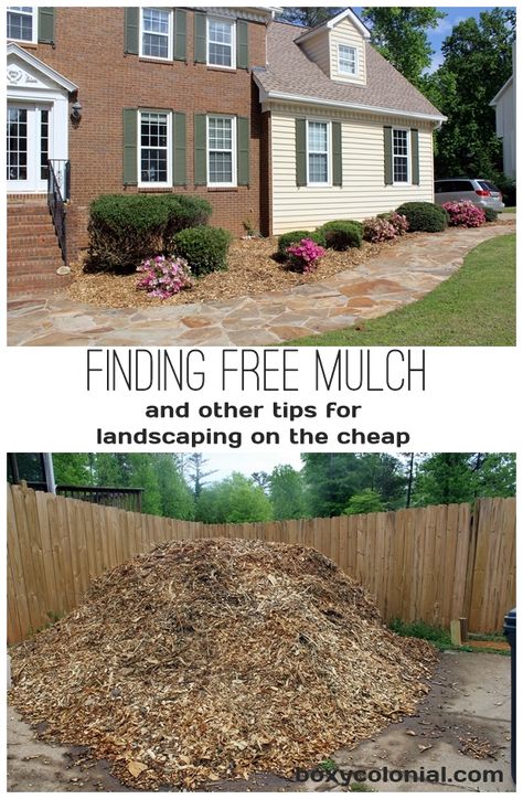 Finding Free Mulch.....and other tips for landscaping on the cheap (or free!) Mulch Landscaping Ideas Diy, Yard Ideas Diy, Types Of Mulch, Cheap Landscaping Ideas, Landscaping Ideas On A Budget, Cheap Backyard, Backyard Landscaping Ideas, Landscaping Tips, Diy Landscaping