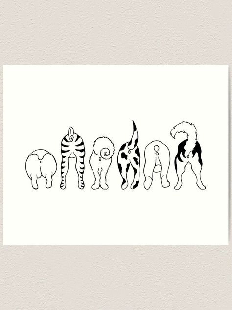 Animal Butts Art, Dog Grooming Shop, Grooming Shop, Wall Tattoo, Watercolor Dog, Window Painting, Dog Show, Tattoo Inspo, Cartoon Dog