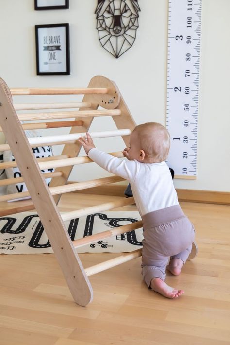 Andy Pandy, Pediatric Office, Toddler Climbing Toys, Climbing Arch, Climbing Triangle, Toddler Step Stool, Toddler Climbing, Climbing Ladder, Basement Gym