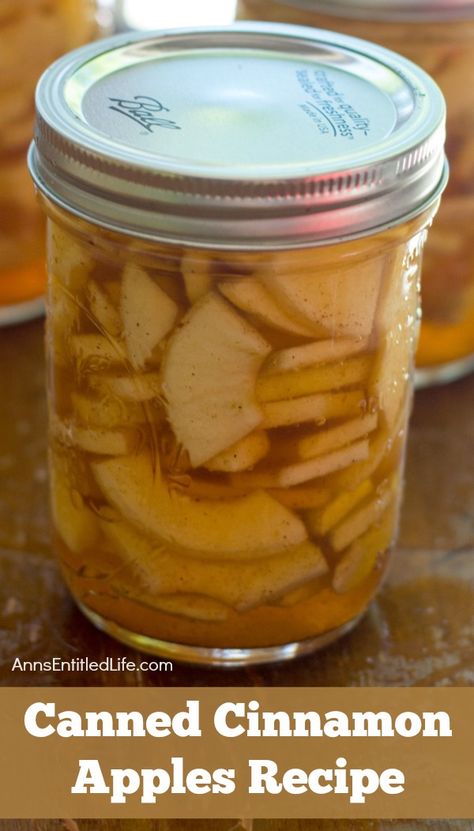 Canned Cinnamon Apples Recipe. Make your own cinnamon apples with this easy canned cinnamon apples recipe. Eaten as a snack, on top of ice cream, used to make a pie; the ideas are endless for these delicious cinnamon apples! How To Can Apple Slices, Can Apples Recipes, Canning Apple Slices, Apple Canning Ideas, How To Can Apples, Preserved Apples, Canned Apple Slices, Apple Recipes For Canning, Can Apples