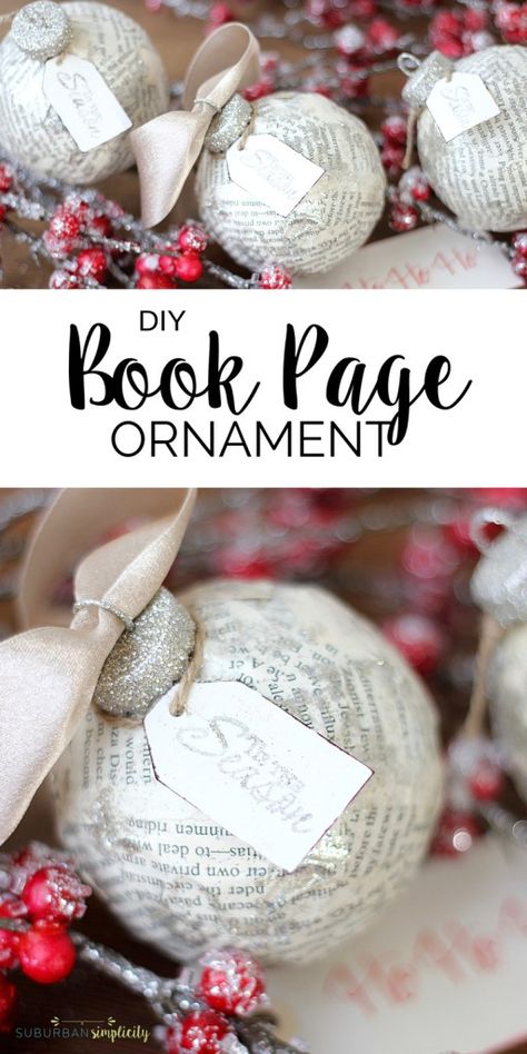 Book Christmas Tree, Page Crafts, Old Book Crafts, Book Page Crafts, Book Christmas, Christmas Ornaments Homemade, Library Ideas, Diy Book, Old Book