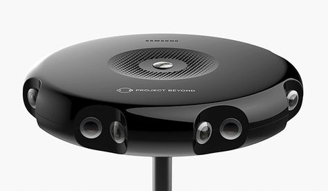 A module consists of 17 cameras to record or live stream 360 degree videos to Samsung's Gear VR headset Cyberpunk Camera, Names Of Galaxies, Stereo Camera, Vr Camera, 3d Camera, Samsung Camera, Virtual Reality Technology, 360 Degree Camera, Virtual Reality Headset