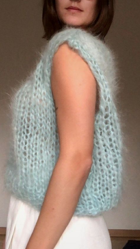 Mohair Vest, Mohair Sweaters, Mohair Knit, Mohair Sweater, Vest Outfits, Cool Sweaters, Softest Sweater, Sweater Vest, Crochet Scarf