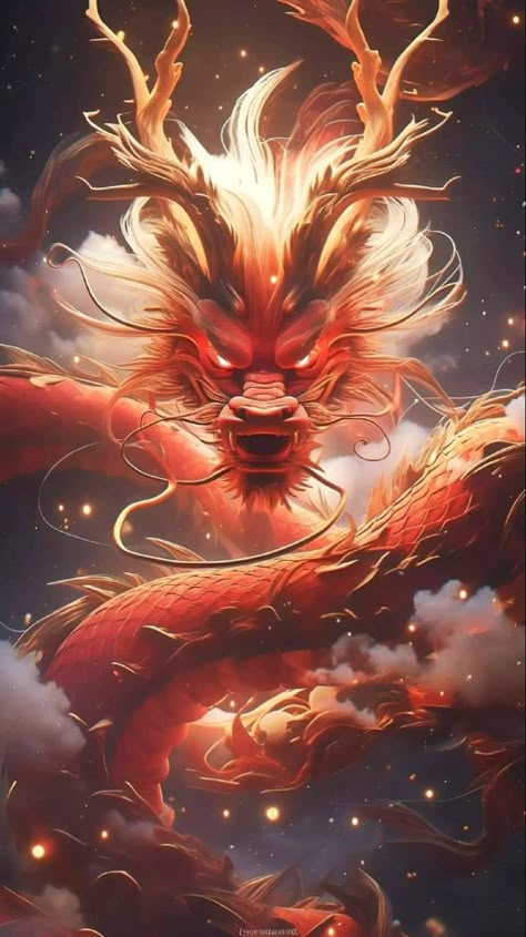 Flaming Dragon, Red Chinese Dragon, Mythical Creature Art, Dragon Mobile, Elemental Dragons, Realistic Dragon, Tiger Artwork, Dragon Artwork Fantasy, Scifi Fantasy Art