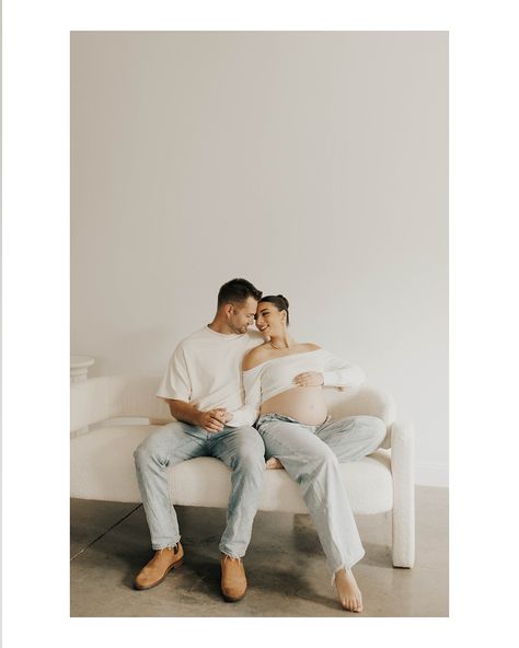 McCulley’s Maternity pt. 1 🖤✨ At Home Maternity Shoot Couple, Bedroom Maternity Shoot Couples, Maternity Photos On Couch, Couples Home Maternity Shoot, Maternity Shoot Couple, Maternity Poses On Couch, At Home Maternity Shoot, Home Maternity Shoot, Couple Maternity Photoshoot