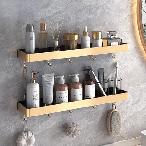 Shower Toiletries Storage, Toiletries Storage, Bathroom Sink Organization, Bathroom Toiletries, Shower Bathtub, Loft Space, Bathroom Storage Racks, Wall Bathroom, Vanity Organization