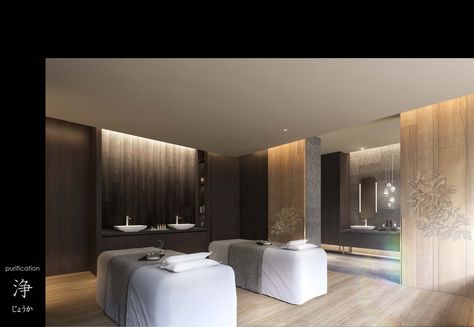 Japandi Black, Beauty Place, Modern Spa, Spa Room Decor, Spa Interior Design, Public Hotel, Physiotherapy Clinic, Spa Interior, Meiji Period