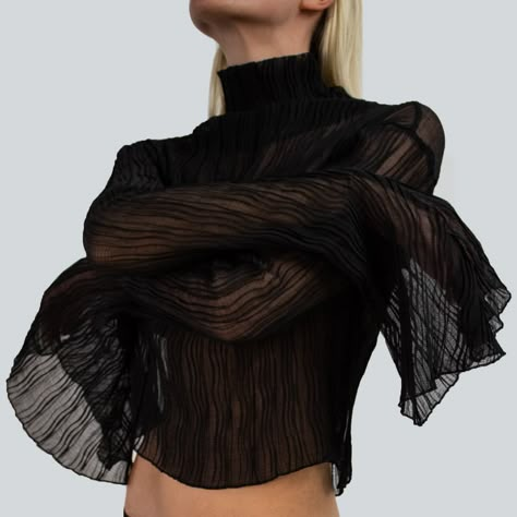 Pleated Blouse, Blouse Design, Fashion Killa, Flared Sleeves, Black Blouse, Christmas List, Passion For Fashion, Aesthetic Clothes, Fashion Inspo Outfits