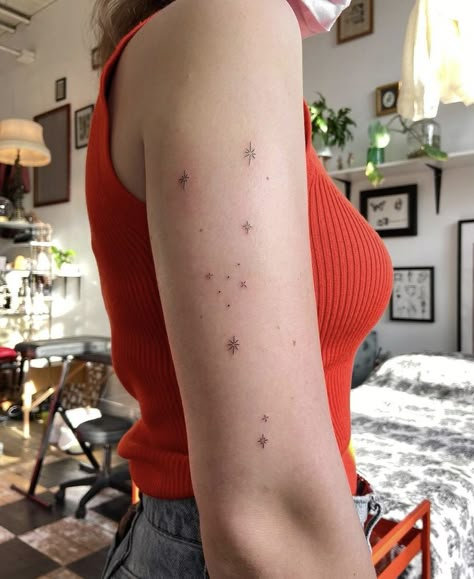 Taurus Constellation, Small Quote Tattoos, Taurus Tattoos, Handpoke Tattoo, Small Pretty Tattoos, Petite Tattoos, Stylist Tattoos, Constellation Tattoos, Discreet Tattoos