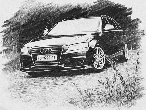 Audi A4 Drawing, Auto Design, Car Drawing, Audi S6, Cool Pencil Drawings, Lamborghini Cars, Car Sketch, Audi A5, Car Drawings