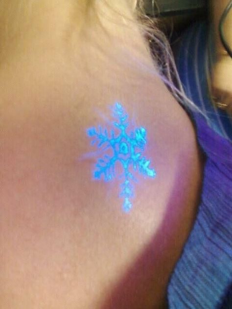 110+ White Snowflake Tattoo Designs With Meanings (2021) Icy Winter Ideas Blacklight Tattoo, Ice Tattoo, Black Light Tattoo, Snow Tattoo, Neon Tattoo, Snow Flake Tattoo, Uv Tattoo, Light Tattoo, Tattoo Designs And Meanings