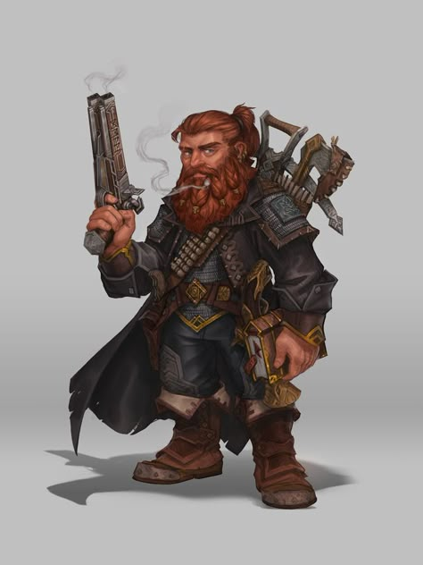 male dwarf gunslinger  characgter inspiration for DnD / Pathfinder  ArtStation - The Glass Cannon Crew, Graey Erb Fantasy Races, Dungeons And Dragons Characters, Dungeons And Dragons Homebrew, Warhammer Fantasy, Fantasy Rpg, Fantasy Inspiration, Dnd Characters, Character Portraits, Larp