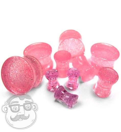 00 Gauges, Pink Acrylic, Pink Acrylics, Acrylic Jewellery, Ear Plugs, Body Mods, Wood Jewellery, Ear Jewelry, Pink Glitter