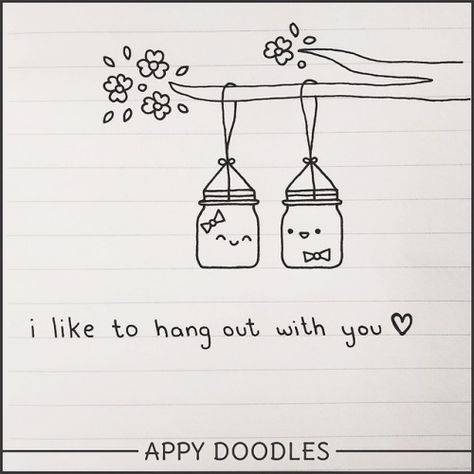 I like to hang out with you <3 Cute pun cards for valentines! Watch this video! YouTube Channel : Appy Doodles #appydoodles #doodles #youtube #video #valentines #cards #love #cute #puns#kawaii#howtodoodle#beginners#easy Love Doodles For Best Friend, Doodle Drawings Love Cute, Love Art Doodle, Cute Easy Doodles Love, Mini Love Doodles, Cute Doodles For Bestie, Cute Doodle For Best Friend, Cute Loving Drawings, Cute Doodle With Quotes