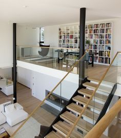 Interior Design Blogs, Modern Scandinavian Interior, Stair Case, 아파트 인테리어, Scandinavian Interior Design, Home Libraries, Loft Design, Home Library, Scandinavian Interior