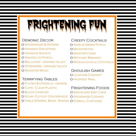 Halloween Party Checklist, Halloween Checklist, Green Punch, Diy Halloween Party, Classroom Halloween, Classroom Halloween Party, Halloween Party Printables, Party Checklist, Halloween Ball