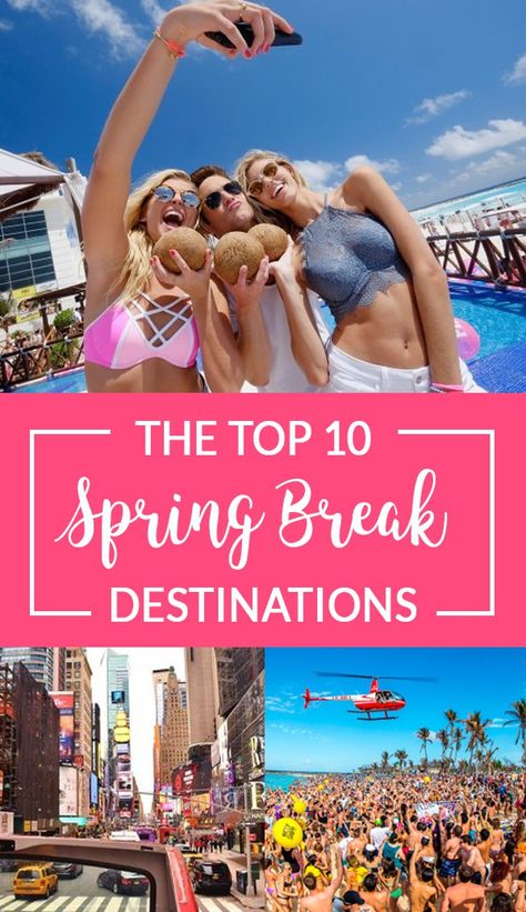 The Top 10 Spring Break Destinations For College Students - Society19 Spring Break Quotes, Big Nails, Best Spring Break Destinations, Spring Travel Destinations, Spring Break Pictures, 40 Questions, Family Spring Break, Spring Break Kids, Spring Break Party