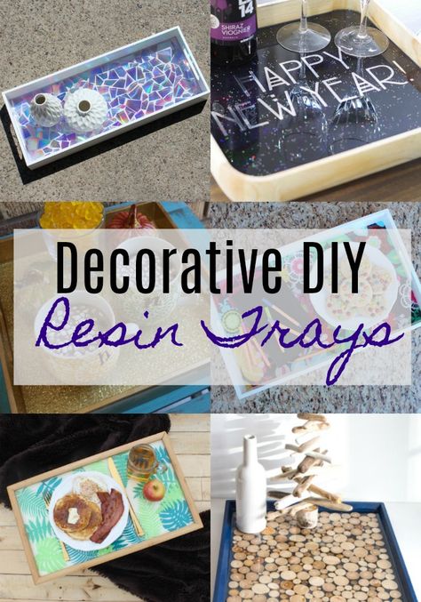 Decorative DIY Resin Trays via @resincraftsblog Diy Party Trays, Diy Resin Tray, Newspaper Gift, Recycled Newspaper, Resin Trays, Epoxy Resin Diy, Diy Gifts For Mom, Bags Diy, Diy Resin Projects