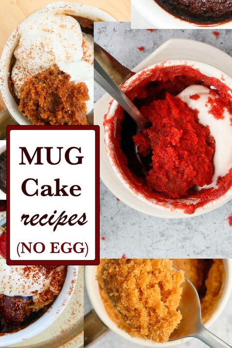 No Egg Mug Cake, Mug Cake Without Egg, Eggless Mug Cake, Best Mug Cake, Microwave Desserts, Mug Cake Recipes, Cake Recipes Without Eggs, Dessert In A Mug, Microwave Dessert