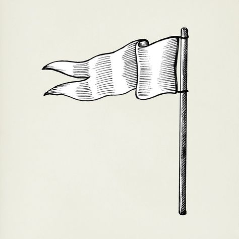 Hand drawn white flag isolated on background | premium image by rawpixel.com Vintage Ribbon Banner, Flag Drawing, Flag Printable, Vintage Banner, Flag Tattoo, Hand Images, Free Hand Drawing, Flag Icon, White Flag