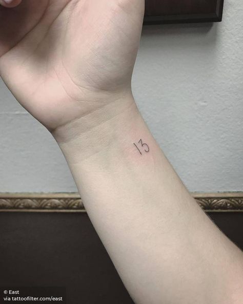 Mathematical Tattoo, Number 13 Tattoos, Lucky Number 13, 13 Tattoo, Number Ideas, 13 Tattoos, Single Needle Tattoo, Explore Tattoo, Lucky 13