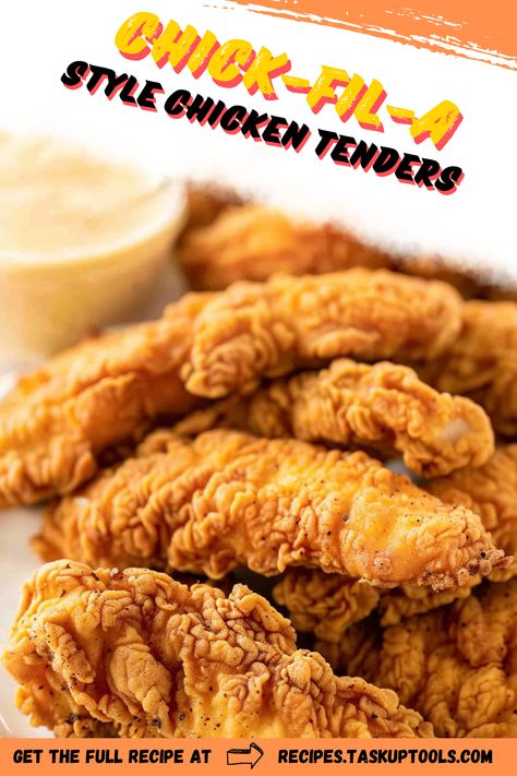 Discover the secret to making irresistible Chick-Fil-A style chicken tenders right at home! This easy recipe features tender, juicy chicken coated in a perfectly seasoned, crispy breading that mirrors your favorite fast-food flavor. Perfect for family dinners, game day snacks, or meal prep, these chicken tenders are sure to become a household favorite. Try dipping them in your favorite sauces for a delicious twist. Pin this recipe and impress your friends with homemade chicken perfection! Making Chicken Tenders, How To Make Tender Chicken, Kfc Chicken Tender Recipe, Recipes For Chicken Tenders Easy, Chicken Tenders Recipes Fried, Sauced Chicken Tenders, Raw Chicken Tender Recipes, Zaxbys Chicken Tenders Recipe, Breading For Chicken Tenders