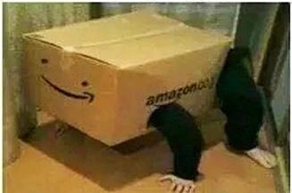 The box monsters Amazon Box Man Cursed, Amazon Box Man, Amazon Box, Silly Pictures, Meme Pictures, Reaction Pictures, Funny Memes, Memes, Funny